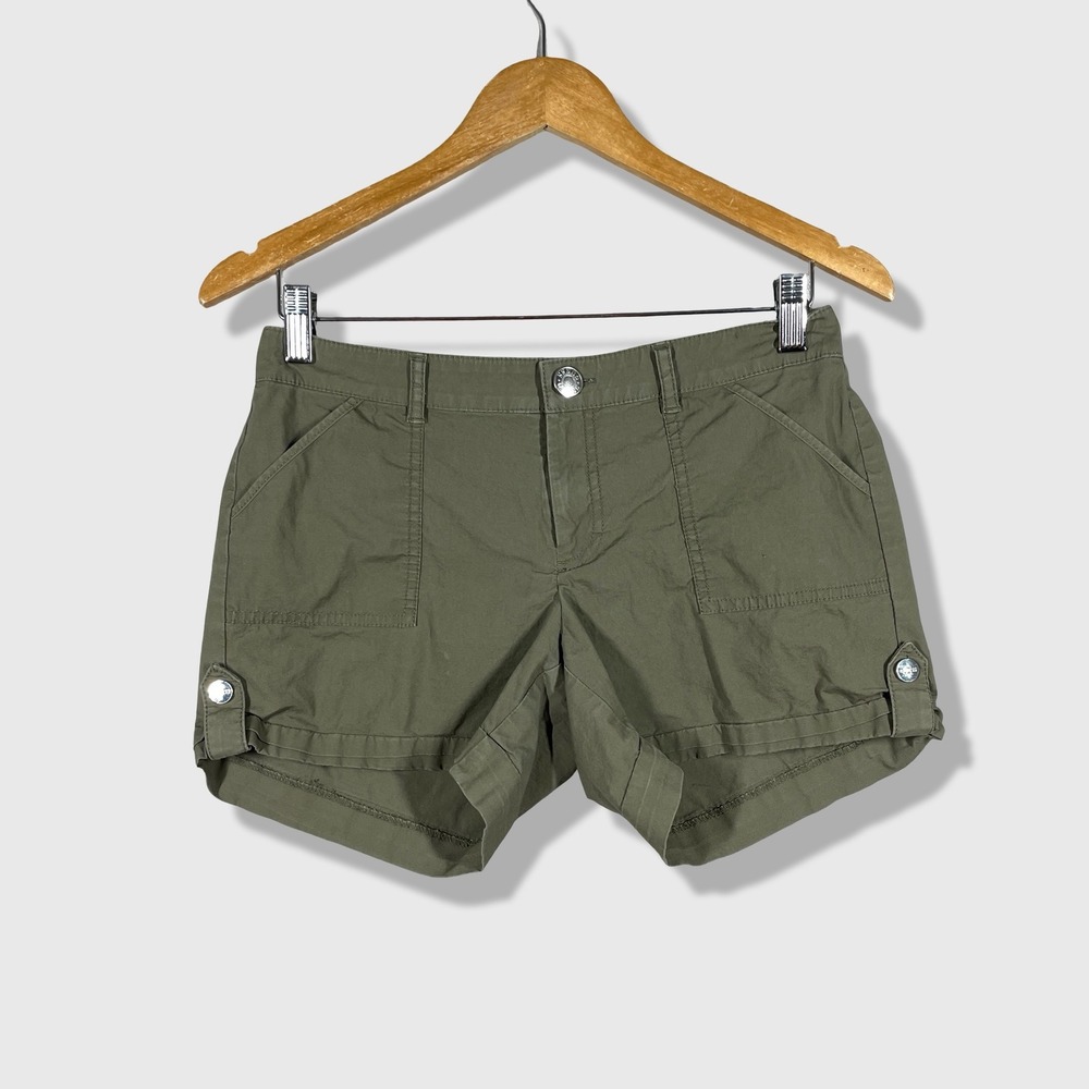 Guess Cargo Shorts Womens 25 Green Gorpcore Utility Military Safari Casual Y2K